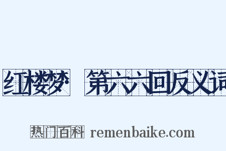 红楼梦·第六六回反义词是什么意思的图片